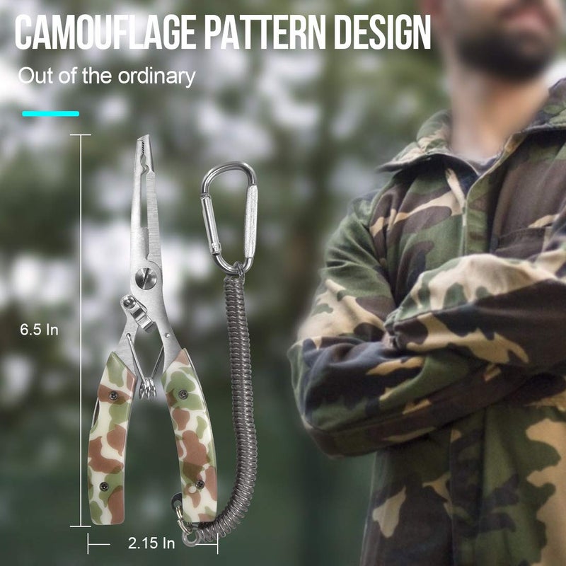 sawkit Fishing Pliers/Portable Fish Hook Remover/Stainless Steel Line Cutter Curved Nose Remove Hook Fishing Tackle Tool with Nylon Sheath Fishing Plyers Fishing Gear Set - Image 4